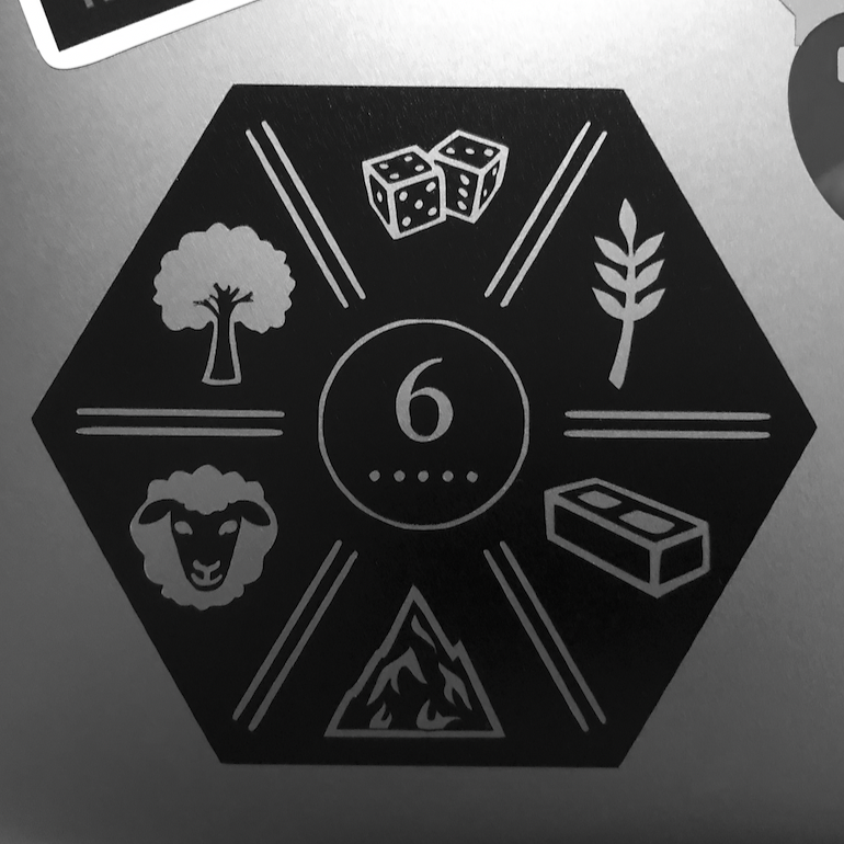 Settlers of Catan inspired laptop sticker