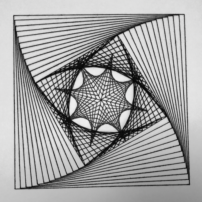 geometrical art made with string